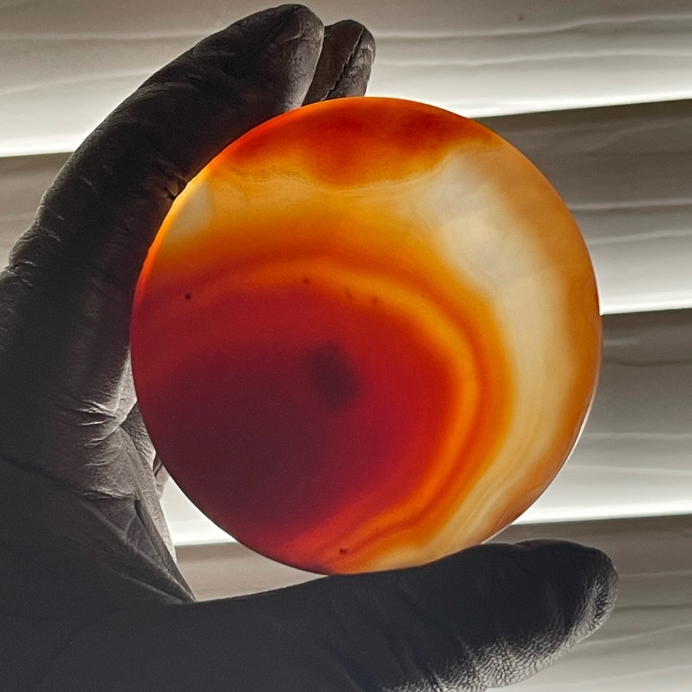 Agate Art Piece - Carnelian Hand carved coaster/display piece